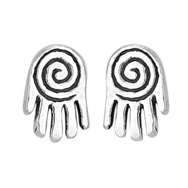 Got to Hand it to You Sterling Silver Hamsa Stud Earrings: Sterling Silver