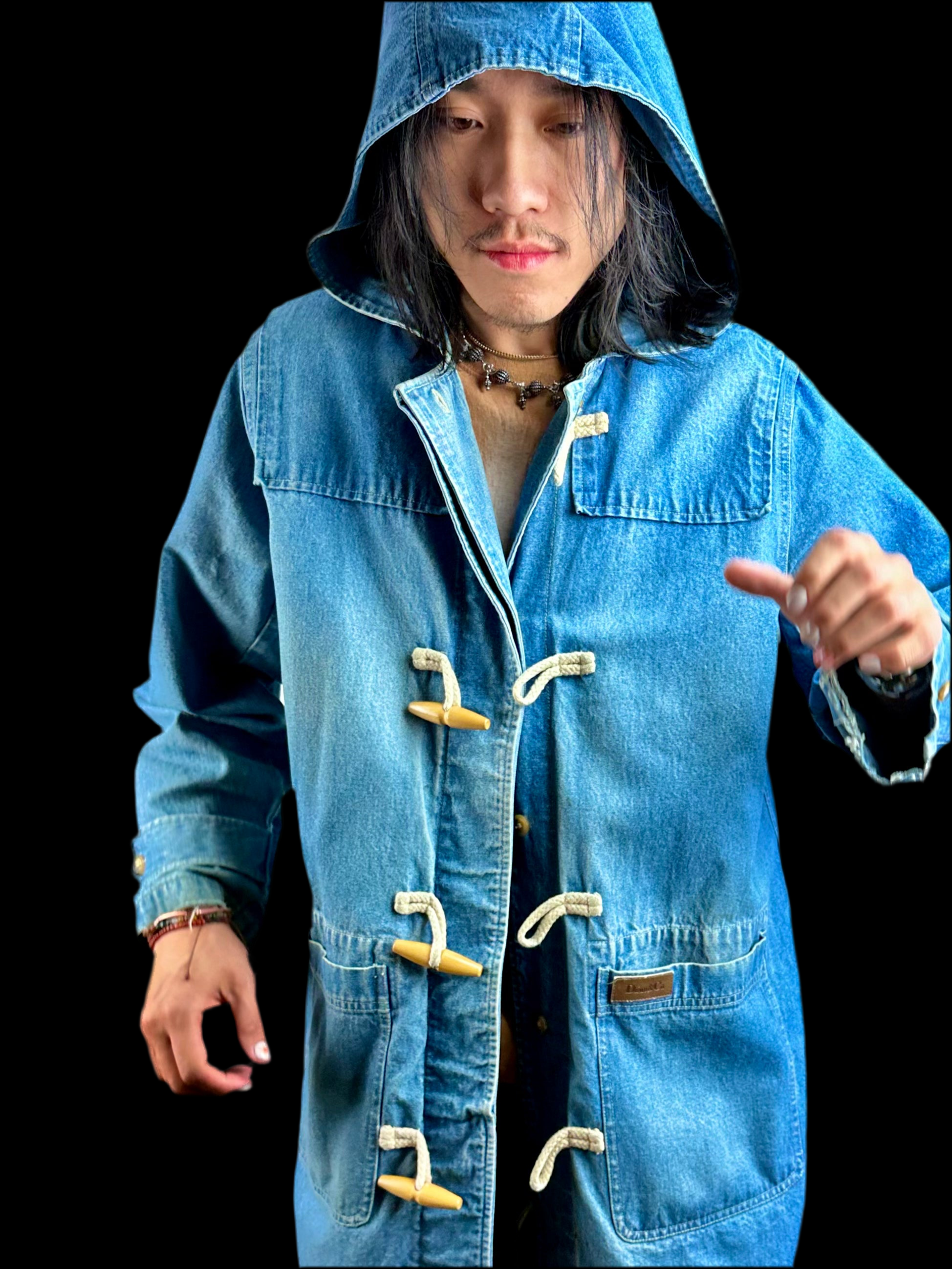 Toggled Blanket Lined Denim Coat