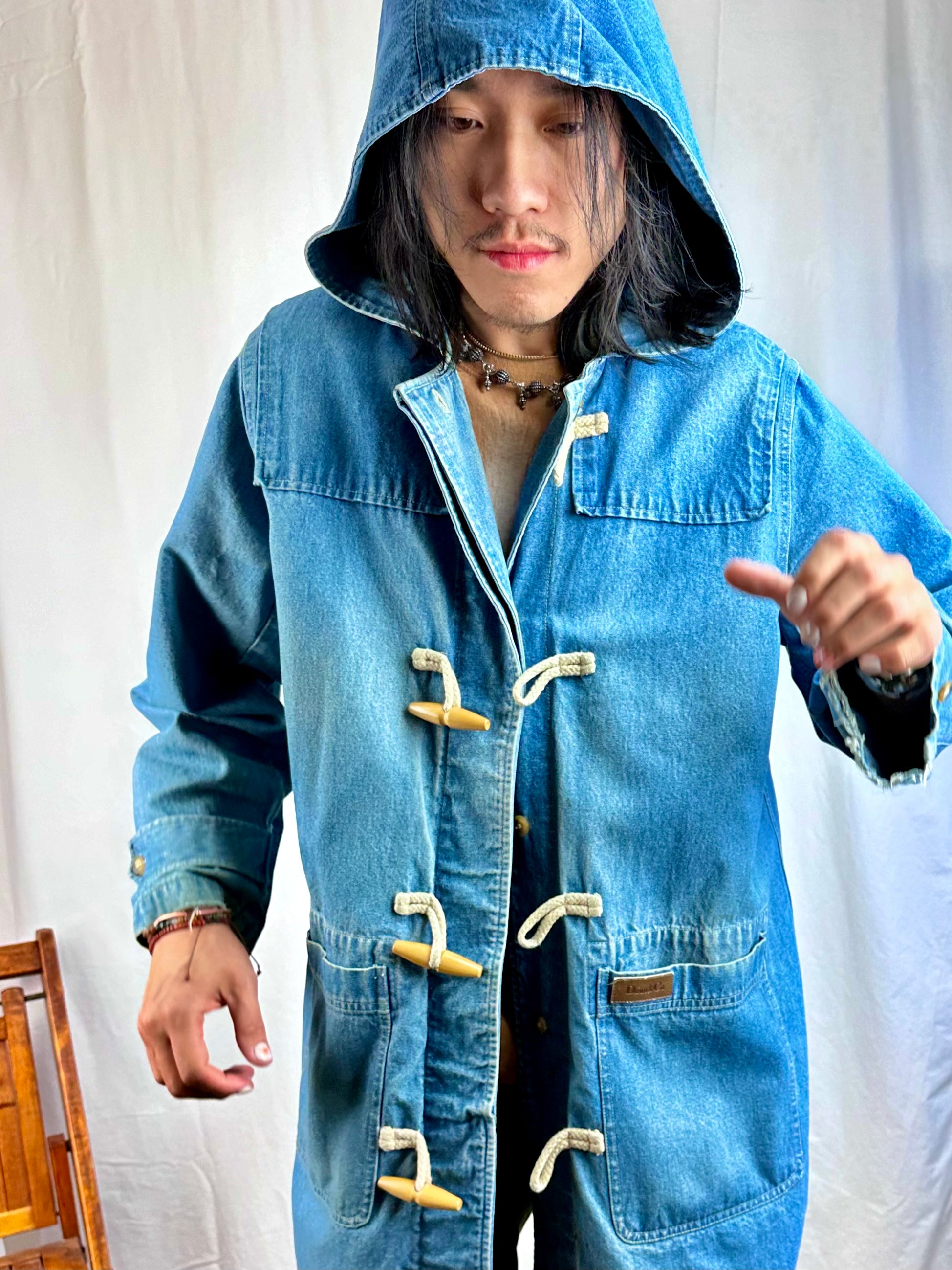 Toggled Blanket Lined Denim Coat