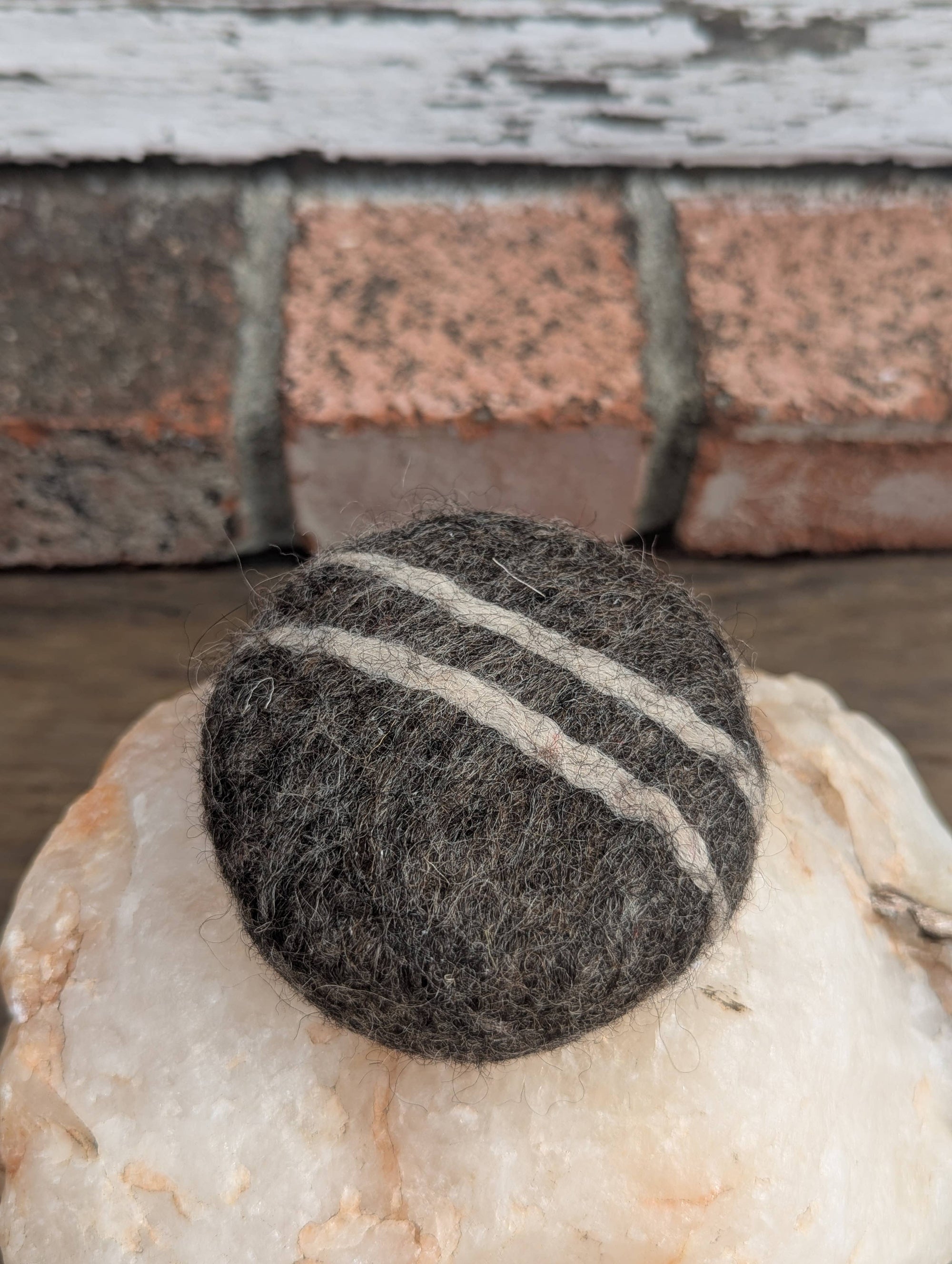 Organic felted soap: Yak Butter, Rock Salt and Black Salt: Black Salt Soap