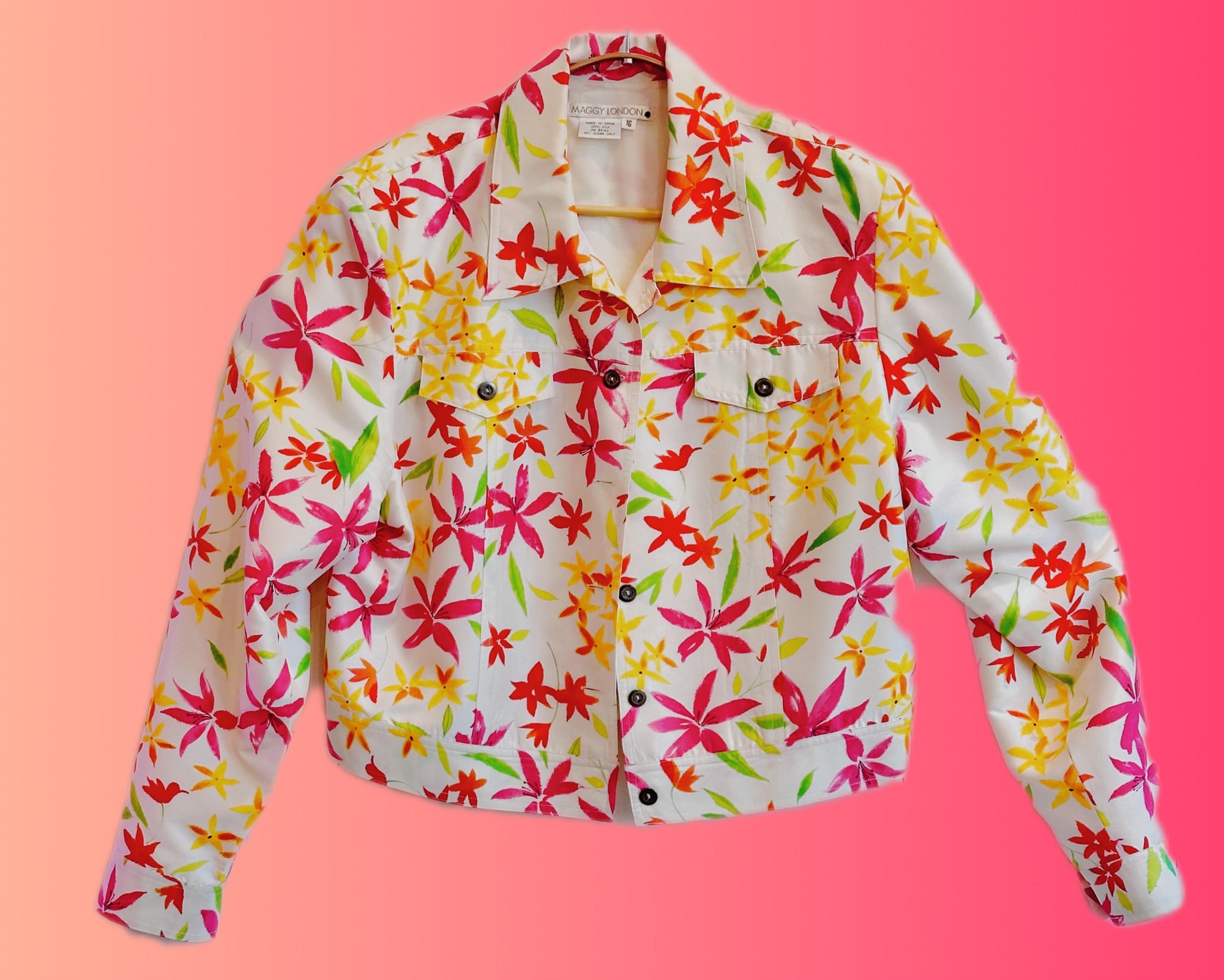 Silk Neon Floral Jacket